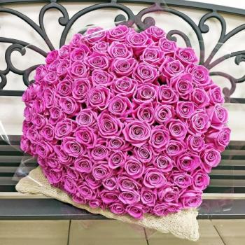 Букет Розовые розы Эквадор 101 шт (50 см) артикул: 193960